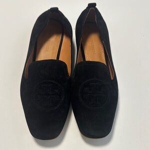Tory Burch Leigh Loafers Suede Size 9 Black